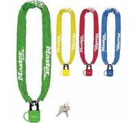 Master Lock Bike Chain Lock with Padlock, Key, 90 cm Chain, Random Color 8390EURDPROCOL - Use with Electric, Mountain, Road, Folding Bikes