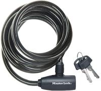 MASTER LOCK Bike Lock Cable, 2 Keys, 1.8 m 20.9 cm x 9.5 x 4.1 cm, Black
