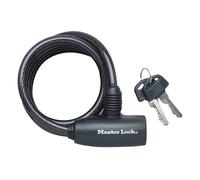 Master Lock Bike Lock Cable Keyed 1.8 m Coiling Cable, Black