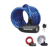 1800 x 8mm Box Of 6 Master Lock Street Quantum Keys With Self Coiling Cable Lock - lock master self coiling cable bicycle key steel bike 1800x8mm