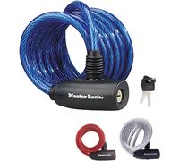 MASTER LOCK Bike Lock Cable [Key] [1.8 m Coiling Cable] [Outdoor] [Random Color