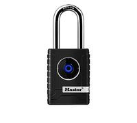 Master Lock Black Outdoor Bluetooth Smart Padlock with Keypad, Smart Locks for Tools, Gates, Sheds, 2-7/32 inches Wide, 4401LHEC