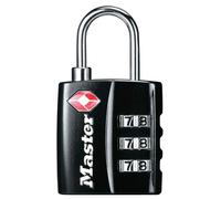 Master Lock Black TSA-Approved Luggage Lock with Wide Lock Body and Thin Durable Steel Shackle Zipper Lock for Backpacks Luggage 4680DBLK
