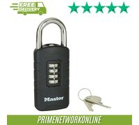 Master Lock 656EURDBLK Outdoor Combination Padlock with Override Key, 120 x 48 x 20 mm