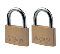 Master Lock CAD40T Pack of 2 Magnum Padlocks with Brass Body and Key, Gold, 5,4 x 4 x 1 cm