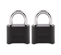 Master Lock Combination Lock, Set Up Your Own Combination Padlock, Indoor Outdoor Lock, Weatherproof Code Lock, 2 Pack, 178EC2, Black