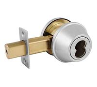 Master Lock DSCICSD32D Heavy Duty Single Cylinder Commercial Grade 2 SFIC Deadbolt, Brushed Chrome Finish