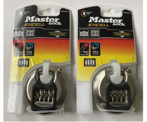 Master Lock Excell 4 DIGIT Combination 70mm Padl, Security Number 8 (Pack Of 2)