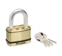 Master Lock Excell Br Finish Padlocks Multi Colour (64mm Tripple Pack Keyed Alike)