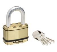 Master Lock Excell Brass Finish 64Mm Padlock 5-Pin - 38Mm Shackle in Gold Master Lock Gold