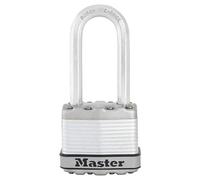 MASTER LOCK Heavy Duty Padlock, Security Level 8/10, Keyed, Laminated Steel, Weatherproof, Long Shackle