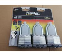 Master Lock EXCELL M5EURTRILF Pack Of Three Stainless Steel Padlocks (Same Key)