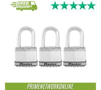 Masterlock Excell Laminated Steel Padlock Pack of 3 Keyed Alike 50mm Standard