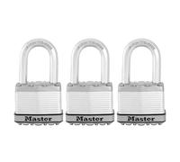 Master Lock Excell Laminated Steel Padlock 50mm Gate Shed Chain Security 3 Pack
