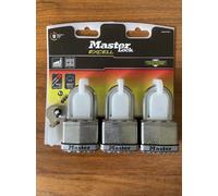 Masterlock Excell Laminated Steel Padlock Pack of 3 Keyed Alike 50mm Standard