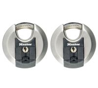 Master Lock Excell Stainless Discus 70mm Padlock Keyed Alike x 2