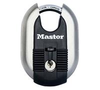 MASTER LOCK Heavy Duty Disc Padlock, Security Level 9/10, Outdoor, Keyed, Stainless Steel Titanium Reinforced, Closed Shackle