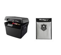 Master Lock Fireproof Document Box and Bag FHW40300EURHRO + FBWLZ0EURHRO, Fireproof and Waterproof, Large