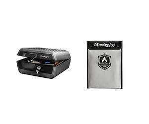 Master Lock Fireproof Document Box and Bag LCFW30100 + FBWLZ0EURHRO, Fireproof and Waterproof, Large