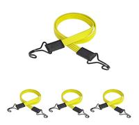 Master Lock Flat Bungee with Hooks [100 cm Bungee Cord] [Double Reverse Hook] 3226EURDAT - Ideal for Transporting, Packing and Securing Loads (Pack of 4)