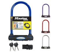 Master Lock Heavy Duty Bike D Lock, Key, Universal Mounting Bracket, Certified Bike Lock, Police Approved, Random Color 8195EURDPROCOL - Use with Electric, Mountain, Road, Folding Bikes