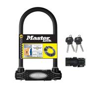 Master Lock Heavy Duty Bike D Lock, Key, Universal Mounting Bracket, Certified Bike Lock, Police Approved 8195EURDPRO - Use with Electric, Mountain, Road, Folding Bikes