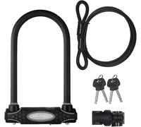 MASTER LOCK Heavy Duty Bike D Lock with Cable [Key] [Universal Mounting Bracket