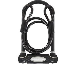 Master Lock Heavy Duty Bike D Lock with Cable, Key, Universal Mounting Bracket, Certified Bike Lock - Police Approved 8274EURDPRO - Use with Electric, Mountain, Road, Folding Bikes