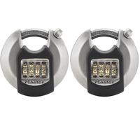 MASTER LOCK Heavy Duty Combination Padlock, Security Level 8/10, Combination, Outdoor, Stainless Steel, Weatherproof (Pack of 2)