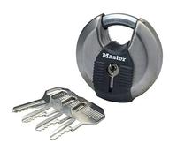 MASTER LOCK Heavy Duty Disc Padlock, Security level 8/10, Outdoor, Keyed, Stainless Steel, Weatherproof, Closed Shackle