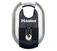 MASTER LOCK Heavy Duty Disc Padlock, Security Level 9/10, Outdoor, Keyed, Stainless Steel Titanium Reinforced, Closed Shackle