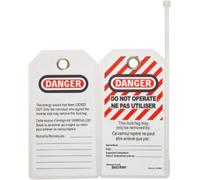 Master Lock Heavy Duty English/French "Danger - Do Not Operate" Tag, Polyester, 5-3/4" Height, 3" Width (Pack of 12)