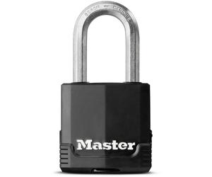 MASTER LOCK Heavy Duty Padlock, Security Level 8/10, Outdoor, Keyed, Covered Laminated Steel, Weatherproof, Medium Shackle