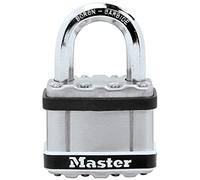 MASTER LOCK Heavy Duty Padlock, Security Level 9/10, Marine Environment, Laminated Steel, Stainless Steel Body Cover, Weatherproof, Standard Shackle