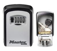 MASTER LOCK Key Safe Wall Mounted, Medium 85 x 119 x 36 mm, Outdoor, Mounting Kit, for Home Office Industries Vehicles, Black & Silver