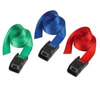 Master Lock Lashing Strap with Metal Buckle, Coloured 2.5m 150kg (Pack 2)