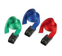 Master Lock Lashing Strap with Metal Buckle, Coloured 2.5m 150kg (Pack 2)