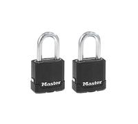 Master Lock M115XTLFCCSEN Covered 1-7/8-Inch Wide Magnum Laminated Steel Padlock, 5/16-Inch Diameter, 1-1/2-Inch Shackle Clearance, Twin Pack, 2 Pack