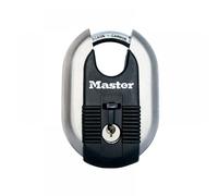 MASTER LOCK Heavy Duty Disc Padlock, Security Level 9/10, Outdoor, Keyed, Stainless Steel Titanium Reinforced, Closed Shackle