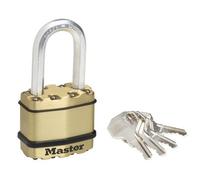 Master Lock M1Beurdlf Excell Brass Finish 45mm Padlock 4-Pin - 38mm Shackle Mlkm1Blf