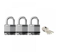 Master Lock M1EURTRI Excell™ Laminated Steel 45Mm Padlock - 24Mm Shackle - Keyed Alike X 3