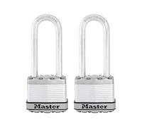 Master Lock M1XTLJCCSEN 1-3/4-Inch Wide Magnum Laminated Steel Padlock, 5/16-Inch Diameter, Shackle Clearance, Twin Pack, 2-1/2-Inch Shackle