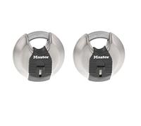 Master Lock M40XTCCSEN Discus Padlock, Steel, Keyed Alike | Discus Lock For Storage Units, Sheds, Weather-Resistant Security, Shrouded Tough-Cut Boron-Carbide Shackle, 4-Pin Cylinder