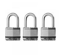 Masterlock Excell Laminated Steel Padlock Pack of 3 Keyed Alike 50mm Standard
