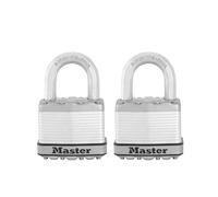 Master Lock M5XT Magnum Heavy Duty Outdoor Padlock with Key 2 Pack Keyed-Alike Silver