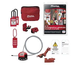 Master Lock MAINTKIT-FR General Lockout Kit Including Dielectric Padlock, Circuit Breaker, Tags Ne pas utiliser, Hasp, Cable