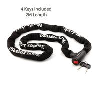 MASTER LOCK Motorcycle Chain Lock [Key] [2 m Chain] 8292EURDPS - Ideal for Motorcycle Black