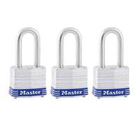Master Lock 3TRILF Laminated Steel Padlock with Key, 1-1/2" Shackle