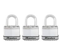 Masterlock Excell Laminated Steel Padlock Pack of 3 Keyed Alike 45mm Standard