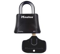 Master Lock 2650EURD Padlock with Push Key, Black, 7 x 6 x 3,2 cm